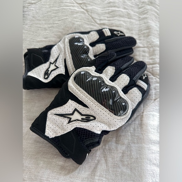 Alpinestars SMX-1 Air V2 Gloves black and white size S motorcycle bike - Picture 4 of 9